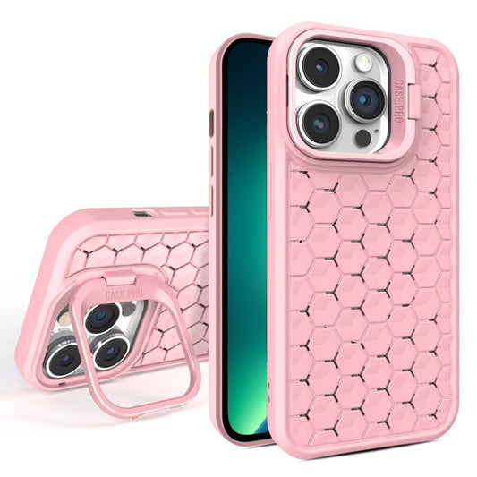 For iPhone 13 Pro Max Honeycomb Radiating Lens Holder Magsafe Phone Case(Pink) - iPhone 13 Pro Max Cases by buy2fix | Online Shopping UK | buy2fix