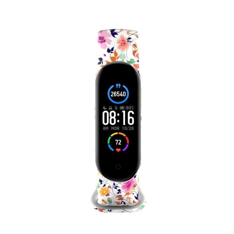 For Xiaomi Mi Band 5 TPU Watch Band(Birds and Flowers) - Smart Wear by buy2fix | Online Shopping UK | buy2fix