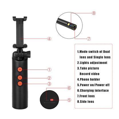 F280 1080P IP68 Waterproof Dual Camera WiFi Digital Endoscope, Length:3m Snake Tube(Black) - Consumer Electronics by buy2fix | Online Shopping UK | buy2fix