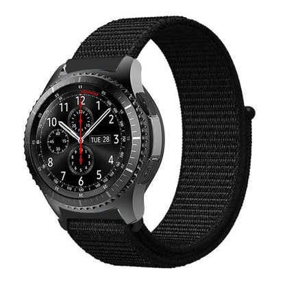 For Samsung Galaxy Watch 42mm Nylon Braided Watch Band(Dark Black) - Smart Wear by buy2fix | Online Shopping UK | buy2fix