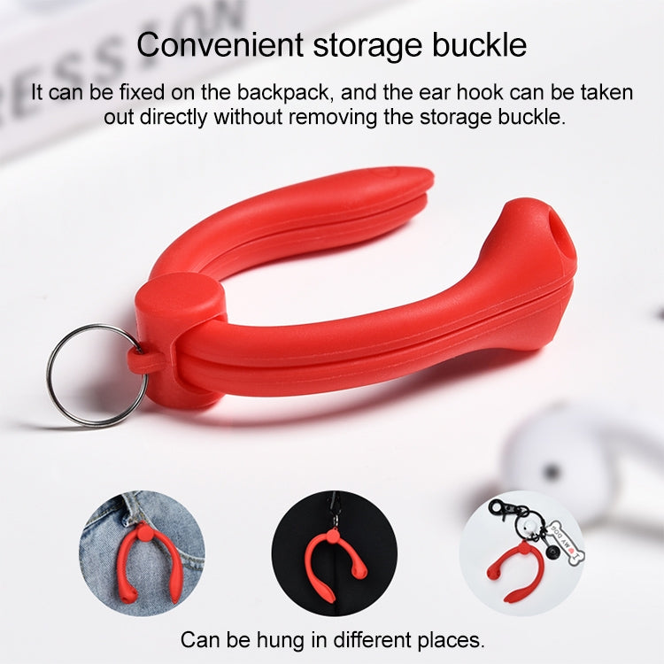 For AirPods 1 / 2 / AirPods Pro / Huawei FreeBuds 3 Wireless Earphones Silicone Anti-lost Lanyard Ear Hook(Red) - Apple Accessories by buy2fix | Online Shopping UK | buy2fix