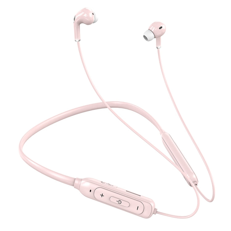 M60 8D Surround Sound Wireless Neck-mounted 5.1 Bluetooth Earphone Support TF Card MP3 Mode(Pink) - Neck-mounted Earphone by buy2fix | Online Shopping UK | buy2fix