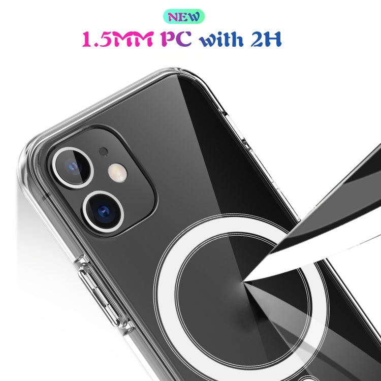 For iPhone 12 / 12 Pro Magsafe Case Simple Magnetic Ring All-inclusive Clear Crystal Acrylic PC +TPU Shockproof Case(Transparent) - iPhone 12 / 12 Pro Cases by buy2fix | Online Shopping UK | buy2fix