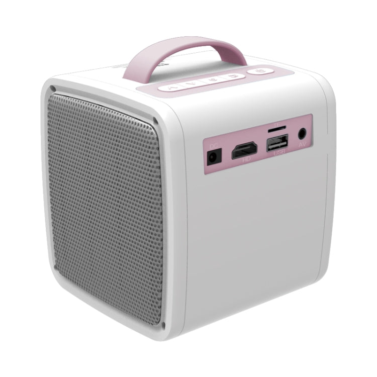 Q2 LED 1080P Mini Portable Projector Children Projector, Plug Type:EU Plug(Pink White) - Consumer Electronics by buy2fix | Online Shopping UK | buy2fix