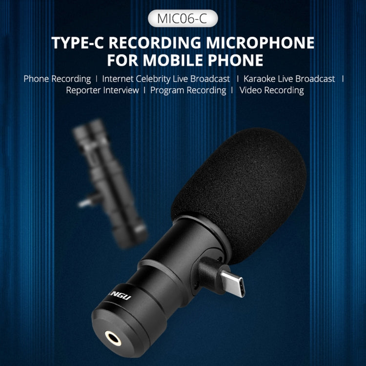 YELANGU MIC06-C Type-C Interface Portable Live Broadcast Interview Mobile Phone Recording Microphone - Consumer Electronics by YELANGU | Online Shopping UK | buy2fix