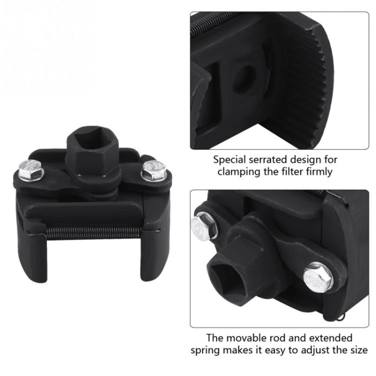 105-145mm Universal Cast Steel Adjustable 2 Jaw Oil Filter Wrench Fuel Remover Removal Tool Two-claw Cast Steel Filter Wrenches - In Car by buy2fix | Online Shopping UK | buy2fix