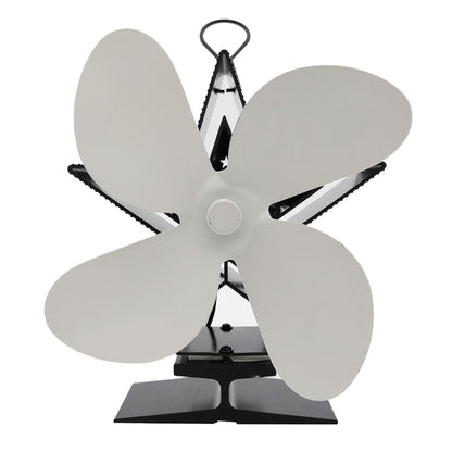 4-Blade Aluminum Heat Powered Fireplace Stove Fan (White) - Consumer Electronics by buy2fix | Online Shopping UK | buy2fix