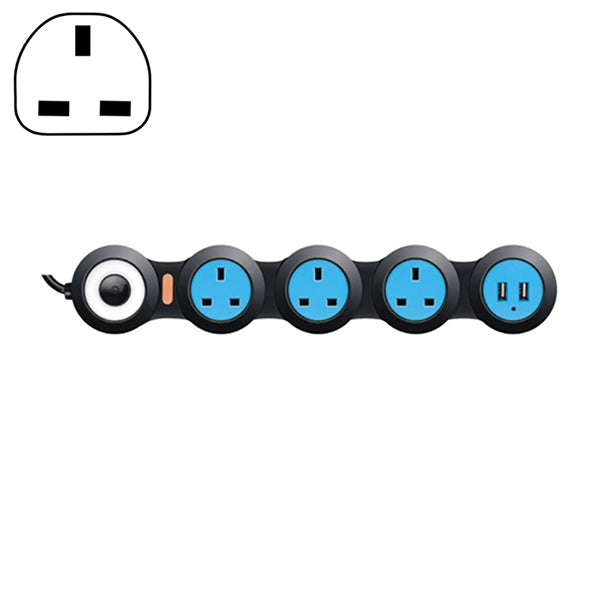 Charging Plug-in Wiring Board Creative Rotary Towline Board 13A Deformed Socket with USB, UK Plug, 4-Bit Socket(Black) - Consumer Electronics by buy2fix | Online Shopping UK | buy2fix