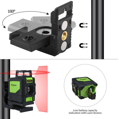 901CR H360 Degrees / V130 Degrees Laser Level Covering Walls and Floors 5 Line Red Beam IP54 Water / Dust proof(Red) - Consumer Electronics by buy2fix | Online Shopping UK | buy2fix