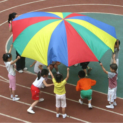 7m Children Outdoor Game Exercise Sport Toys Rainbow Umbrella Parachute Play Fun Toy with 32 Handle Straps for Families / Kindergartens / Amusement Parks - Toy Sports by buy2fix | Online Shopping UK | buy2fix