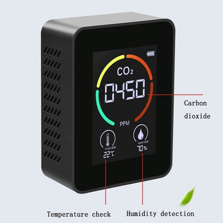XY-T01 3 in 1 Temperature Humidity and CO2 Display Air Quality Detector, Infrared Sensor(Black) - Consumer Electronics by buy2fix | Online Shopping UK | buy2fix