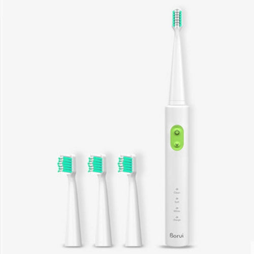 USB Wireless Charge Sonic Electric Toothbrush Adult Oral Hygiene Rechargeable Ultrasonic Tooth Brush with 4 Brush Heads (Green) - Toothbrushes by buy2fix | Online Shopping UK | buy2fix