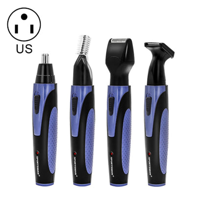 SPORTSMAN Four-in-one Electric Rechargeable Ear Nose Trimmer Beard Face Shaver Eyebrows Hair Trimmer for Men, US Plug(blue 110v) - Electric Shavers by SPORTSMAN | Online Shopping UK | buy2fix