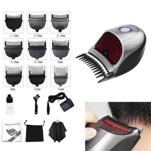 HJ-2018 Men Electric Shaver Fader Self-help Hair Clipper with Cloth + Sponge + Pure Steel Tooth Scissors +Plain Steel Scissors, Standard Version, CN Plug - Hair Trimmer by buy2fix | Online Shopping UK | buy2fix