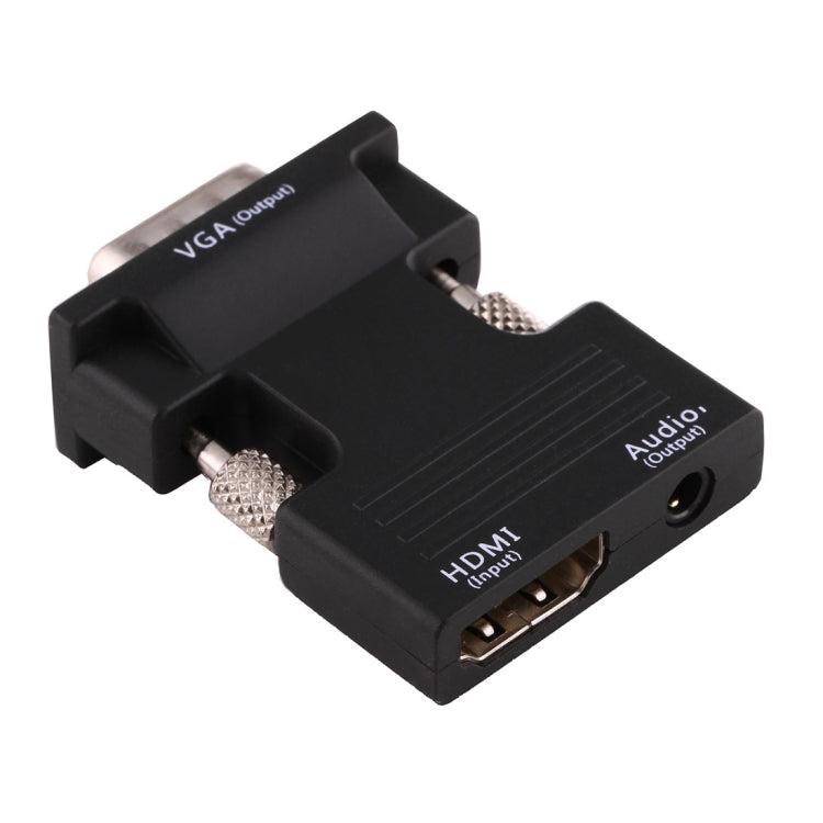 HDMI Female to VGA Male Converter with Audio Output Adapter for Projector, Monitor, TV Sets(Black) - Converter by buy2fix | Online Shopping UK | buy2fix