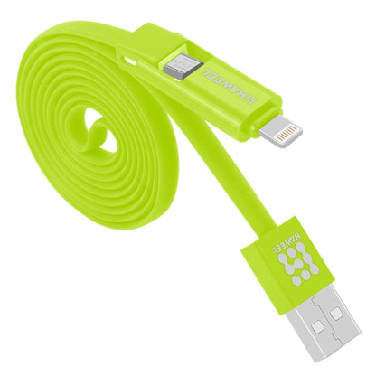 HAWEEL 1m 2 in 1 Micro USB & 8 Pin to USB Data Sync Charge Cable(Green) - Multifunction Cable by buy2fix | Online Shopping UK | buy2fix