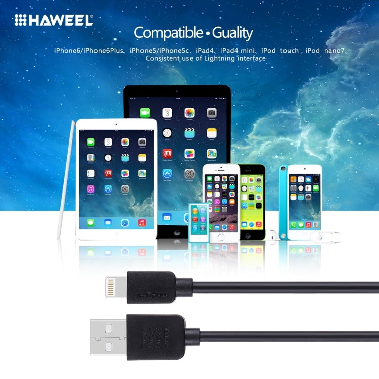 5 PCS HAWEEL 1m High Speed 8 pin to USB Sync and Charging Cable Kit for iPhone, iPad(Black) - Normal Style Cable by buy2fix | Online Shopping UK | buy2fix