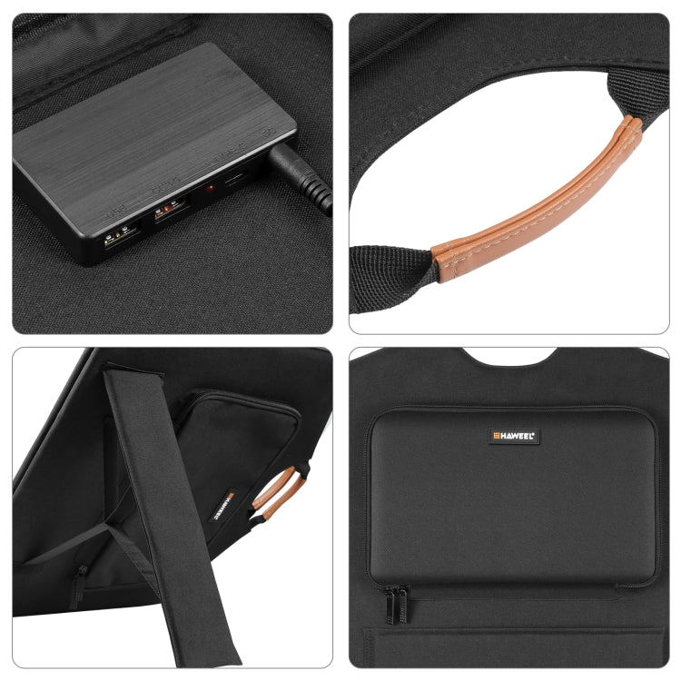 HAWEEL 100W Foldable Solar Panel Charger Travel Folding Bag (Black) - Consumer Electronics by HAWEEL | Online Shopping UK | buy2fix