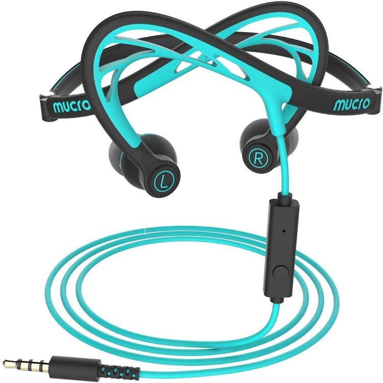 Mucro ML233 Foldable Wired Running Sports Headphones Night Neckband In-Ear Stereo Earphones, Cable Length: 1.2m(Blue) - Sport Earphone by Mucro | Online Shopping UK | buy2fix