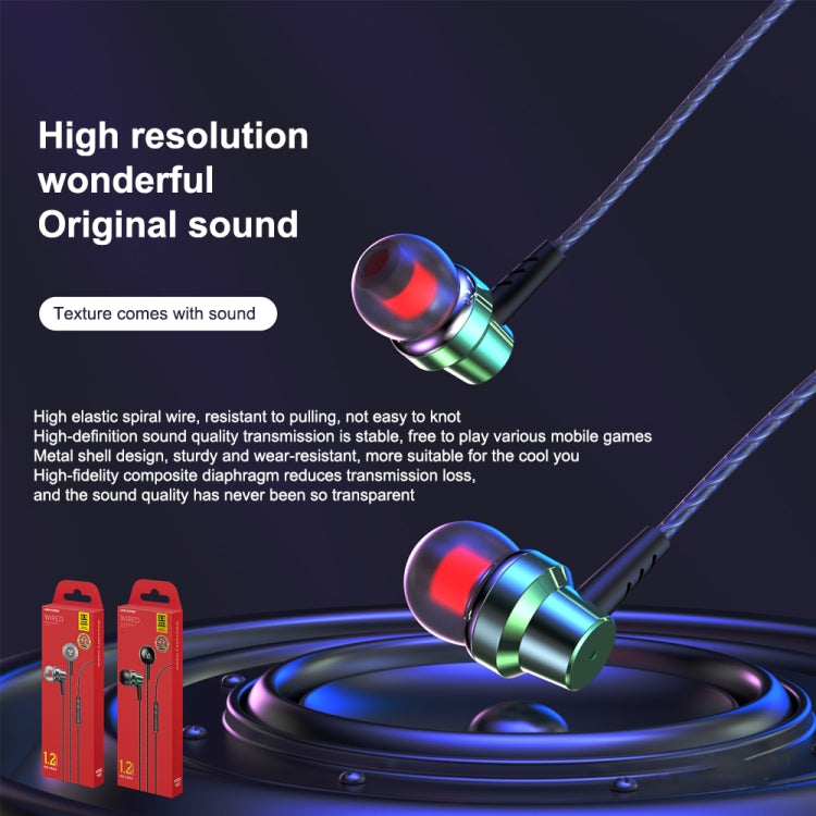 WK YA03 Youpin Series 3.5mm Interface In-Ear HIFI Stereo Wired Call Music Earphone, Length: 1.2m (Black) - In Ear Wired Earphone by WK | Online Shopping UK | buy2fix
