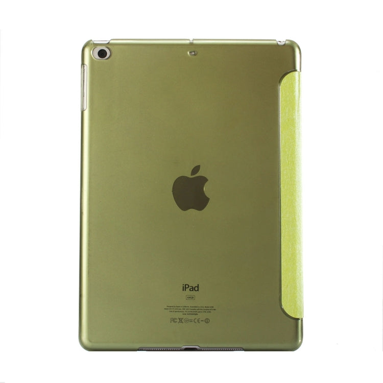 For iPad 9.7 (2018) & iPad 9.7 (2017) & iPad Air Silk Texture Horizontal Deformation Flip Leather Case with Three-folding Holder(Green) - Apple Accessories by buy2fix | Online Shopping UK | buy2fix