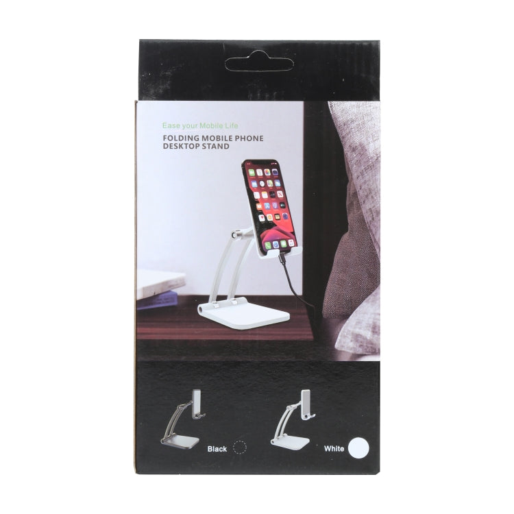 A18 Universal Aluminum Alloy Two-section Folding Mobile Phone Tablet Holder(Black) - Desktop Holder by buy2fix | Online Shopping UK | buy2fix