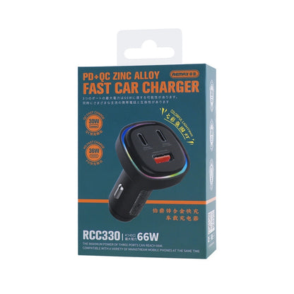 REMAX RCC330 Earl Series 3 in 1 Car 66W PD Fast Charger with Indicator Light - Car Charger by REMAX | Online Shopping UK | buy2fix
