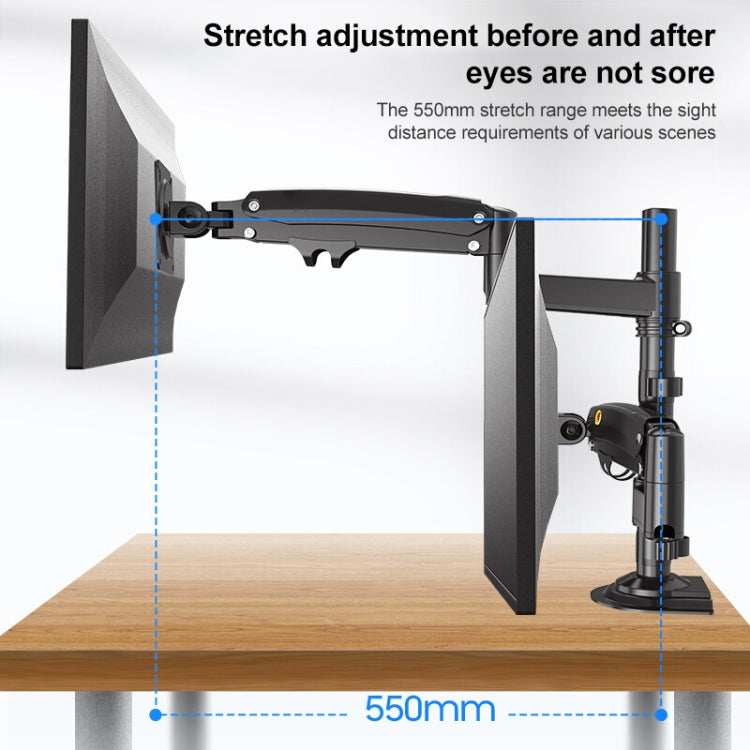 NB H180 Column Type Dual-screen Monitor Holder Desktop Rotating Lifting Computer Monitor Base Hanger (Black) - Desktop Holder by buy2fix | Online Shopping UK | buy2fix