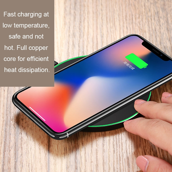 GY-68 Ultra-Thin Aluminum Alloy Wireless Fast Charging Qi Charger Pad(Black Red) - Wireless Charger by buy2fix | Online Shopping UK | buy2fix