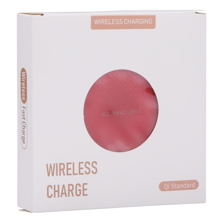 10W QI Plaid Pattern Round Metal Wireless Charger (Red) - Apple Accessories by buy2fix | Online Shopping UK | buy2fix