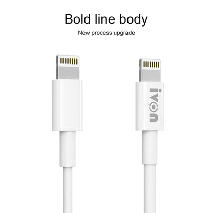 IVON CA70 8 Pin Fast Charging Data Cable, Length: 1m (White) - Normal Style Cable by IVON | Online Shopping UK | buy2fix