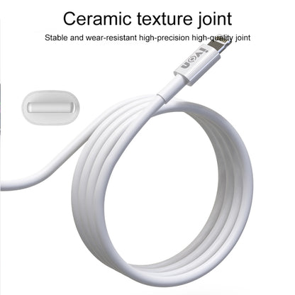 IVON CA70 8 Pin Fast Charging Data Cable, Length: 1m (White) - Normal Style Cable by IVON | Online Shopping UK | buy2fix