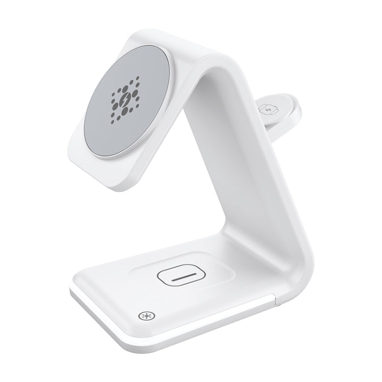 B17 3 in 1 Magnetic Wireless Vertical Charger (White) - Apple Accessories by buy2fix | Online Shopping UK | buy2fix