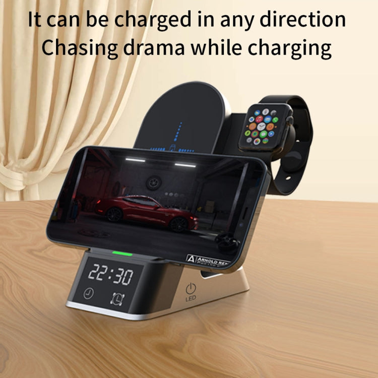 H35 6 in 1 15W Digital Display Magsafe Magnetic Wireless Charger with Alarm Clock Function - Multifunction Charger by buy2fix | Online Shopping UK | buy2fix