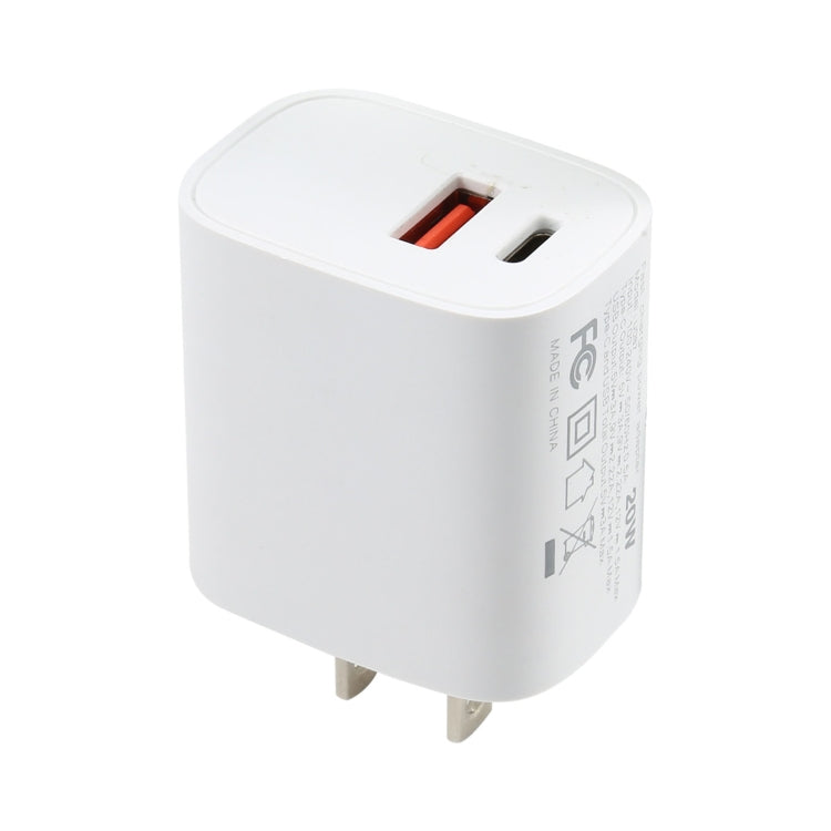 U087 20W USB-C / Type-C + USB Ports Fast Charging Travel Charger, US Plug - USB Charger by buy2fix | Online Shopping UK | buy2fix