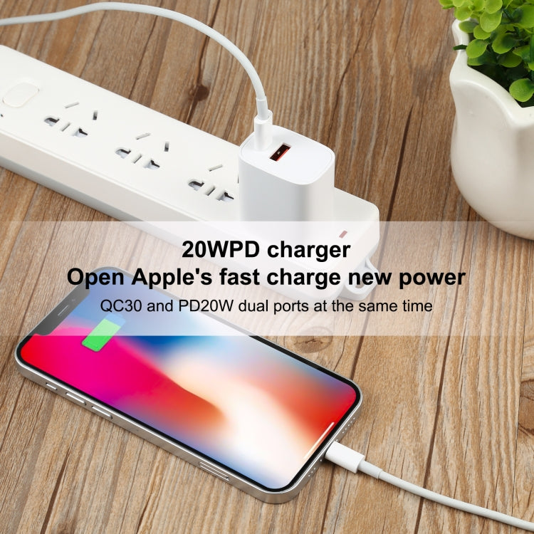 U087 20W USB-C / Type-C + USB Ports Fast Charging Travel Charger, US Plug - USB Charger by buy2fix | Online Shopping UK | buy2fix