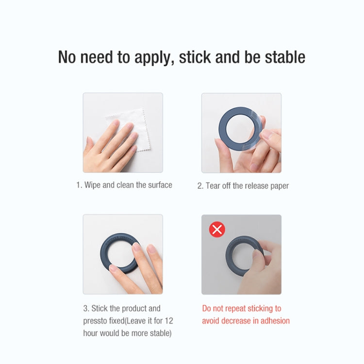 2 PCS NILLKIN Portable PU Leather Magnetic Ring Sticker (Black) - Hand-Sticking Bracket by NILLKIN | Online Shopping UK | buy2fix