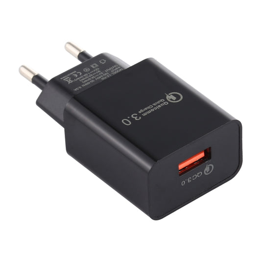 LZ-706 QC3.0 Single USB Port Travel Charger, EU Plug (Black) - Apple Accessories by buy2fix | Online Shopping UK | buy2fix
