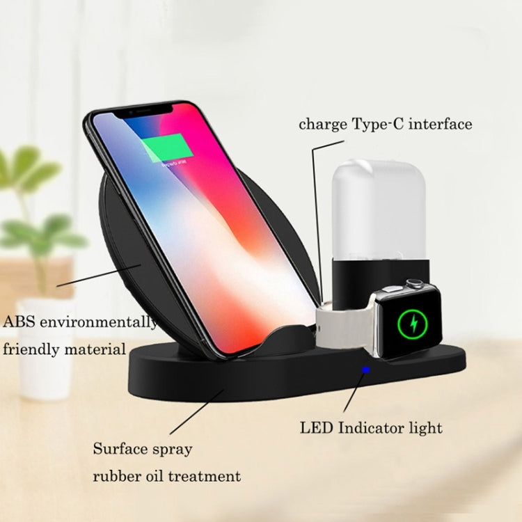 N30 3 in 1 Fast Wireless Charger Holder for Qi Standard Smartphones & iWatch & AirPods(White) - Multifunction Charger by buy2fix | Online Shopping UK | buy2fix