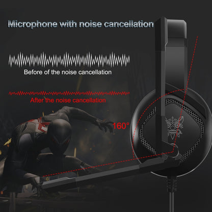 ONIKUMA K19 Single Plug Light Adjustable Gaming Headphone with Microphone(Black) - Multimedia Headset by ONIKUMA | Online Shopping UK | buy2fix