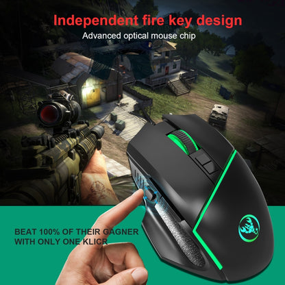 HXSJ A876 Wired Mouse Colorful Synchronous Light Emission 6400dpi Adjustable Light Gaming Mouse, Length: 150cm - Wired Mice by HXSJ | Online Shopping UK | buy2fix