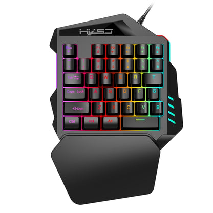 HXSJ V100 Universal One-hand 35-Keys Mechanical Blue Axis Seven-color Backlight Wired Gaming Keyboard, Length: 1.6m - Other Accessories by HXSJ | Online Shopping UK | buy2fix