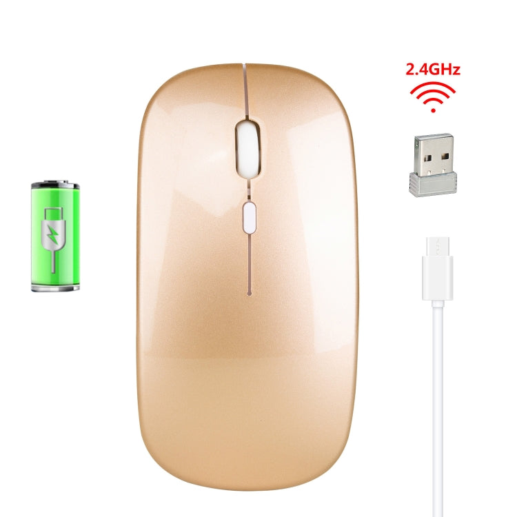 HXSJ M80 2.4GHz Wireless 1600DPI Three-speed Adjustable Optical Mute Mouse (Gold) - Computer & Networking by HXSJ | Online Shopping UK | buy2fix