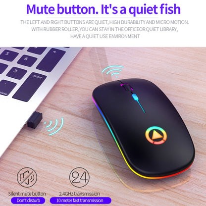 YINDIAO A2 2.4GHz 1600DPI 3-modes Adjustable RGB Light Rechargeable Wireless Silent Mouse (Rose Gold) - Computer & Networking by YINDIAO | Online Shopping UK | buy2fix