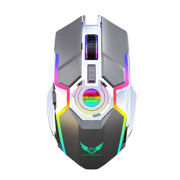 ZERODATE T30 2.4GHz 2400DPI Three-speed Adjustable RGB Backlight Wireless Optical Mouse(Grey) - Wireless Mice by ZERODATE | Online Shopping UK | buy2fix