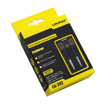 LiitoKala lii-202 USB Output Intelligent Battery Charger for Li-ion IMR 18650, 18490, 18350, 17670, 17500, 16340(RCR123), 14500, 10440 - Consumer Electronics by buy2fix | Online Shopping UK | buy2fix