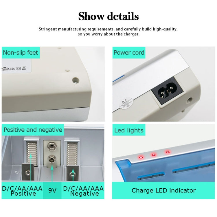 AC 100-240V 4 Slot Battery Charger for AA & AAA & C / D Size Battery, US Plug - Consumer Electronics by buy2fix | Online Shopping UK | buy2fix