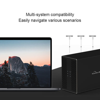 Blueendless Type-C / USB-C Interface 3.5 inch 2 Bay RAID Combination Array HDD External Enclosure (AU Plug) - HDD Enclosure by Blueendless | Online Shopping UK | buy2fix