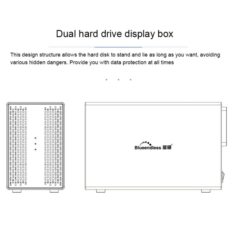 Blueendless Type-C / USB-C Interface 3.5 inch 2 Bay RAID Combination Array HDD External Enclosure (AU Plug) - HDD Enclosure by Blueendless | Online Shopping UK | buy2fix