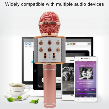 WS-858 Metal High Sound Quality Handheld KTV Karaoke Recording Bluetooth Wireless Microphone, for Notebook, PC, Speaker, Headphone, iPad, iPhone, Galaxy, Huawei, Xiaomi, LG, HTC and Other Smart Phones(Silver) - Consumer Electronics by buy2fix | Online Shopping UK | buy2fix